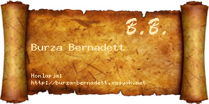 Burza Bernadett névjegykártya